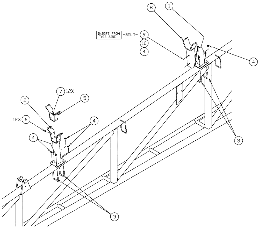 Схема запчастей Case IH SPX3310 - (08-020) - OUTER CRADLE ASSEMBLY - 90 (09) - BOOMS