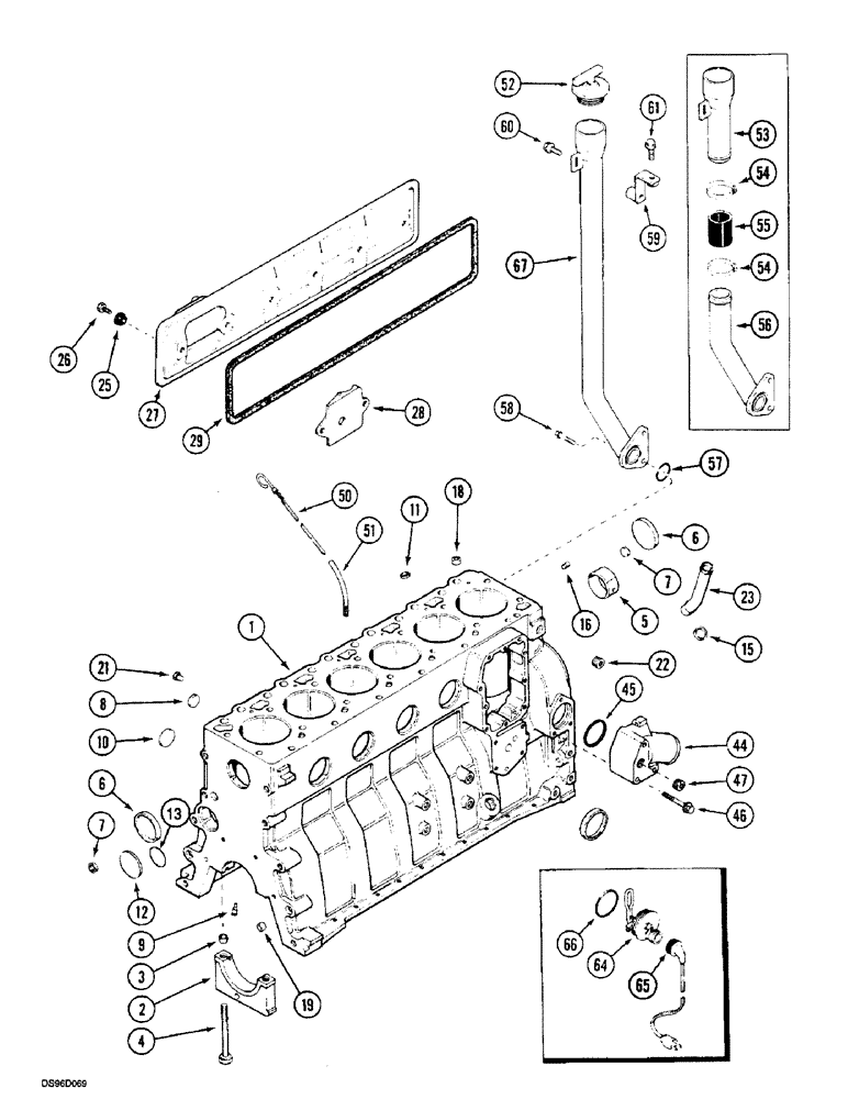 Схема запчастей Case IH 5150 - (2-090) - CYLINDER BLOCK, (5140/5150) (02) - ENGINE