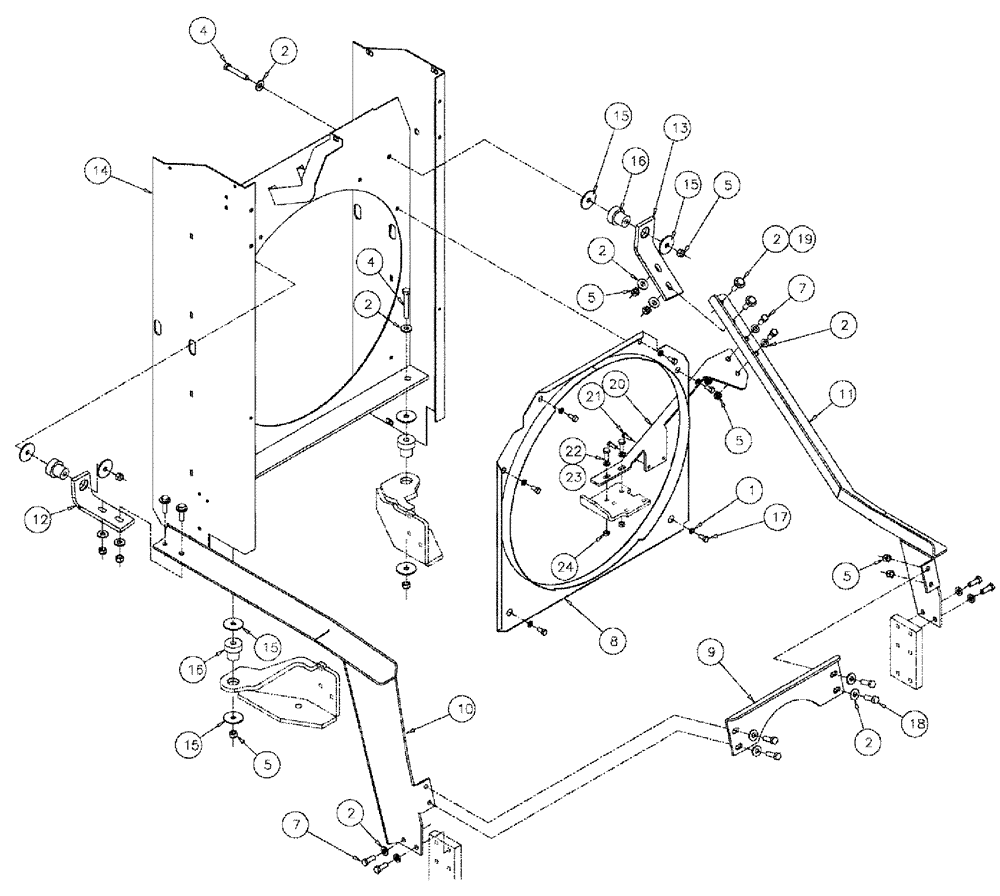 Схема запчастей Case IH 3210 - (03-041) - SHROUD MOUNTING GROUP (01) - ENGINE