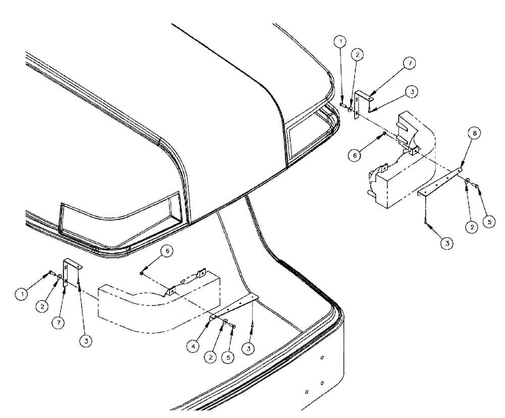 Схема запчастей Case IH 3210 - (04-003) - HEADLIGHT MOUNT GROUP Suspension & Frame