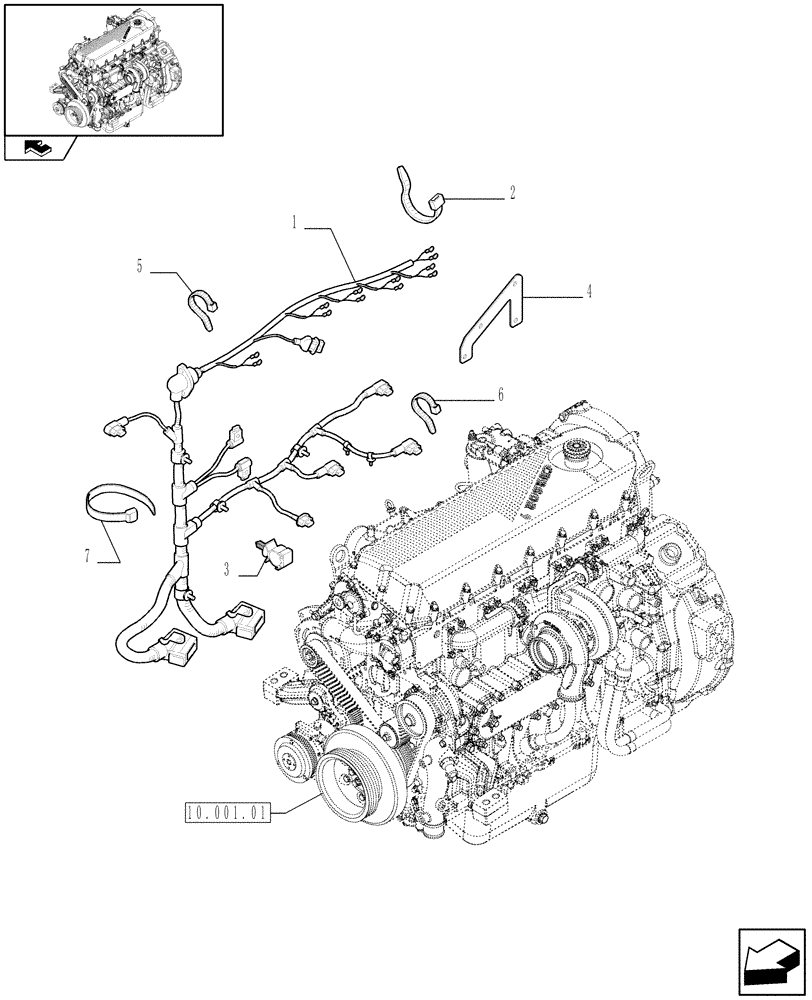 Схема запчастей Case IH F2CE9684U E151 - (55.100.01) - MOTOR ELECTRIC INSTALLATION (504134711 - 504162700) (06) - ELECTRICAL SYSTEMS