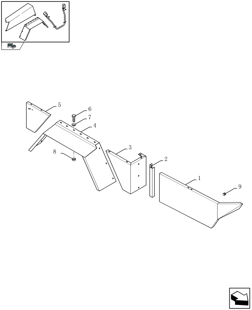 Схема запчастей Case IH LBX432R - (08.010[01]) - LOWER SHIELDS, SINGLE AXLE, RH (08) - SHEET METAL/DECALS