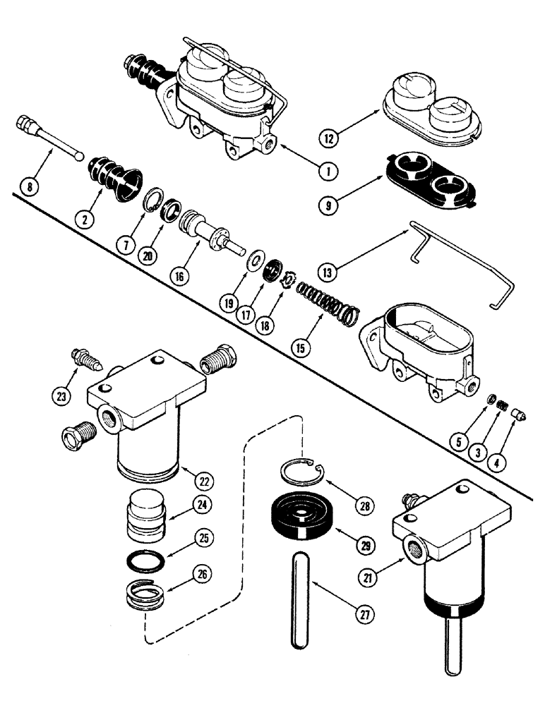 Схема запчастей Case IH 4694 - (7-280) - BRAKE MASTER CYLINDER / BRAKE SLAVE CYLINDER (07) - BRAKES