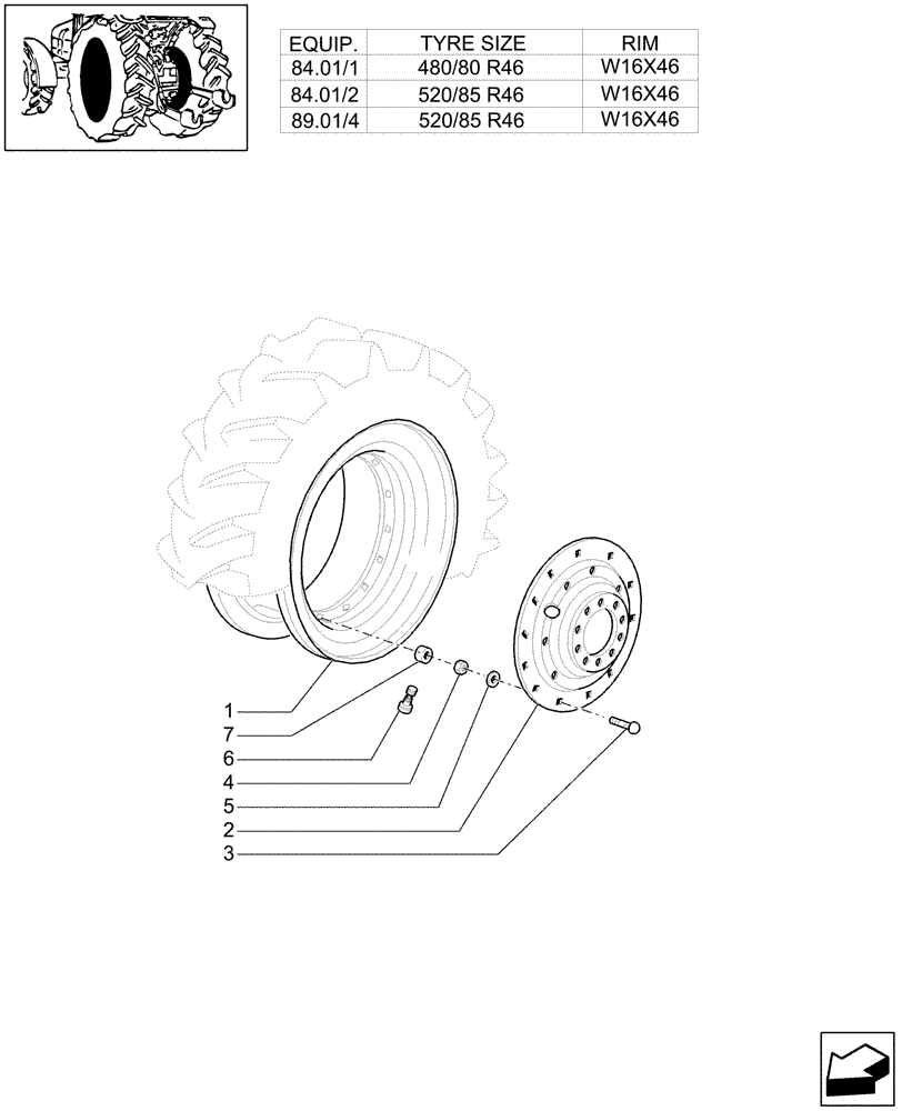 Схема запчастей Case IH PUMA 210 - (83.00[11]) - DRIVE WHEELS (11) - WHEELS/TRACKS