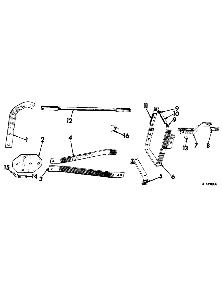 Схема запчастей Case IH 60 - (G-4) - MOUNTING FRAME AND LIFTING LEVER - 60 LEVELING AND GRADER BLADE 