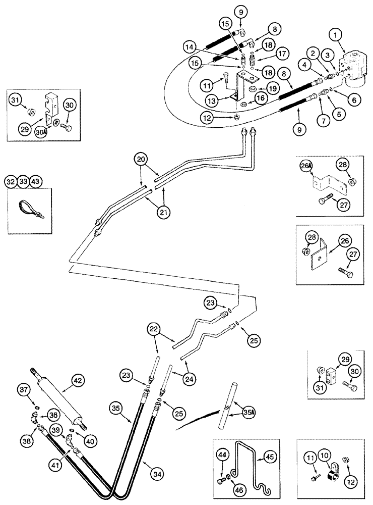 Схема запчастей Case IH 2366 - (05-03) - HYDRAULICS - STEERING PUMP TO CYLINDER (04) - STEERING