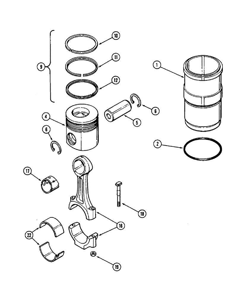 Схема запчастей Case IH 9110 - (04-32) - PISTONS AND SLEEVES, 6T-830 ENGINE (04) - Drive Train