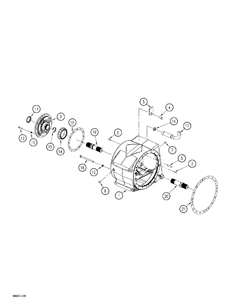 Схема запчастей Case IH 9380 QUADTRAC - (6-090) - AXLE ASSEMBLY, HOUSING CENTER AND LEFT HAND (06) - POWER TRAIN