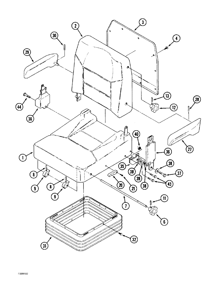 Схема запчастей Case IH 9310 - (9-062) - VINYL SEAT ASSEMBLY, MECHANICAL SUSPENSION (09) - CHASSIS/ATTACHMENTS