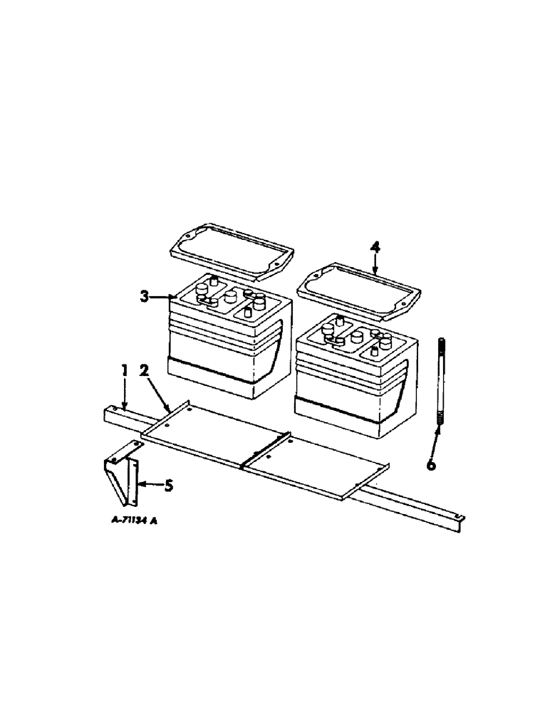 Схема запчастей Case IH 403 - (256[1]) - BATTERY, COVER AND SUPPORTS D-301 ENGINE (55) - ELECTRICAL SYSTEMS