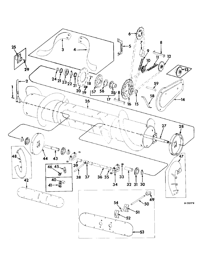 Схема запчастей Case IH 503 - (034) - PLATFORM AUGER AND DRIVE, PLATFORM AUGER EXTENSION ATTACHMENT (58) - ATTACHMENTS/HEADERS