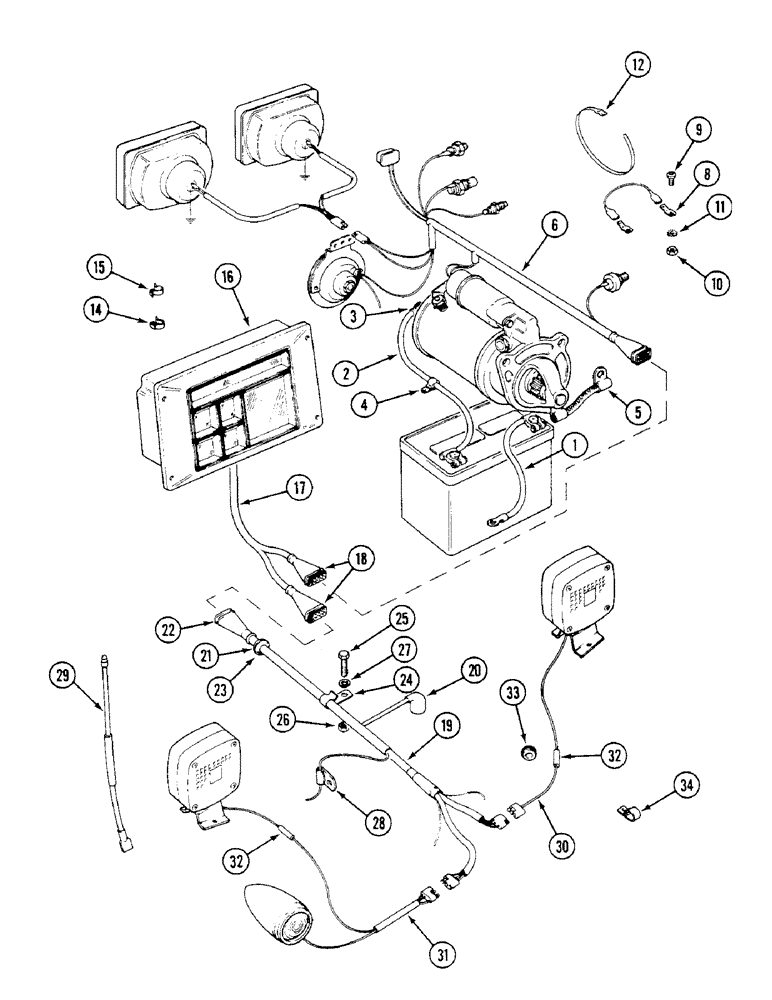 Схема запчастей Case IH 1294 - (4-46) - ELECTRICAL WIRING, TRACTORS WITHOUT CAB, LOW PROFILE SPECIAL (04) - ELECTRICAL SYSTEMS