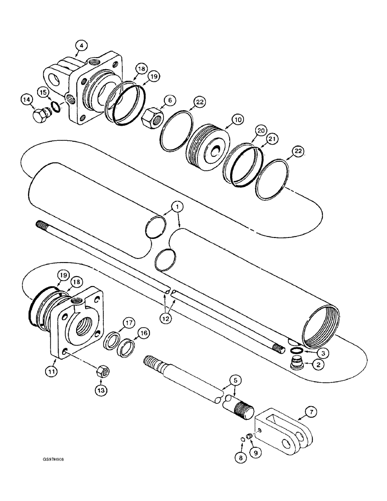 Схема запчастей Case IH 4800 - (8-10) - MAIN FRAME DEPTH CONTROL CYLINDER (08) - HYDRAULICS