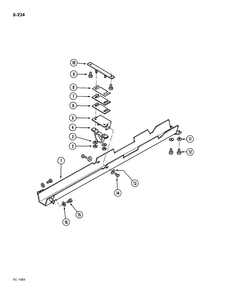 Схема запчастей Case IH 385 - (6-234) - DRIVE SHAFT SHIELD, 4 WHEEL DRIVE, MFD TRACTORS P.I.N. 18001 AND AFTER (06) - POWER TRAIN