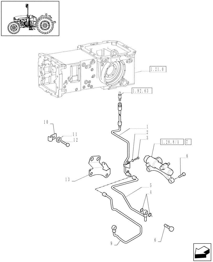 Схема запчастей Case IH JX1085C - (1.28.8[01A]) - GEAR LUBRICATION SYSTEM - D5723 (03) - TRANSMISSION