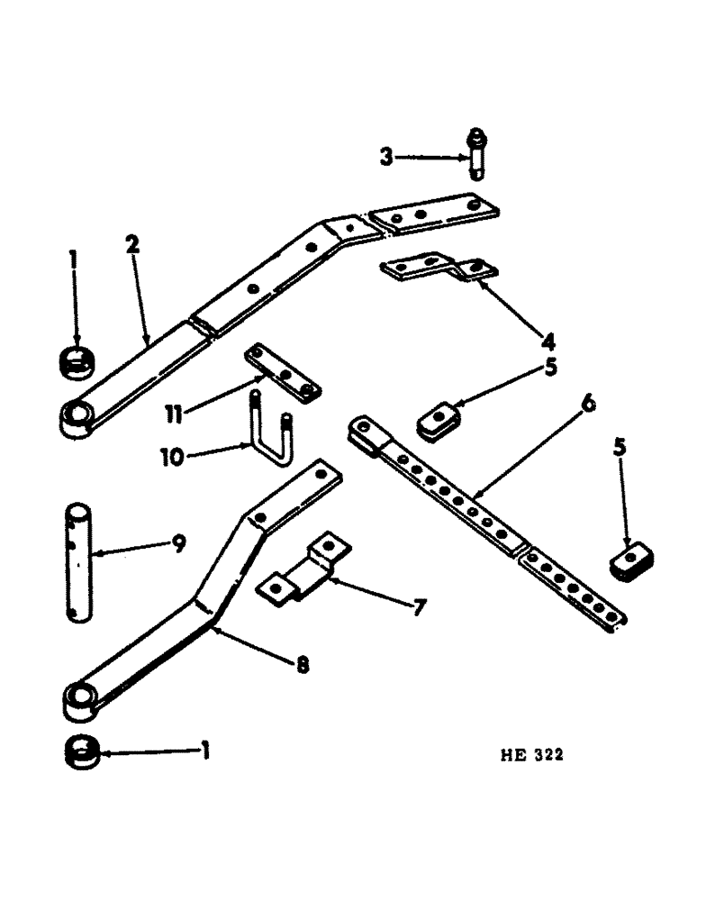 Схема запчастей Case IH 300 - (10-32) - DUPLEX HITCH STABILIZER 