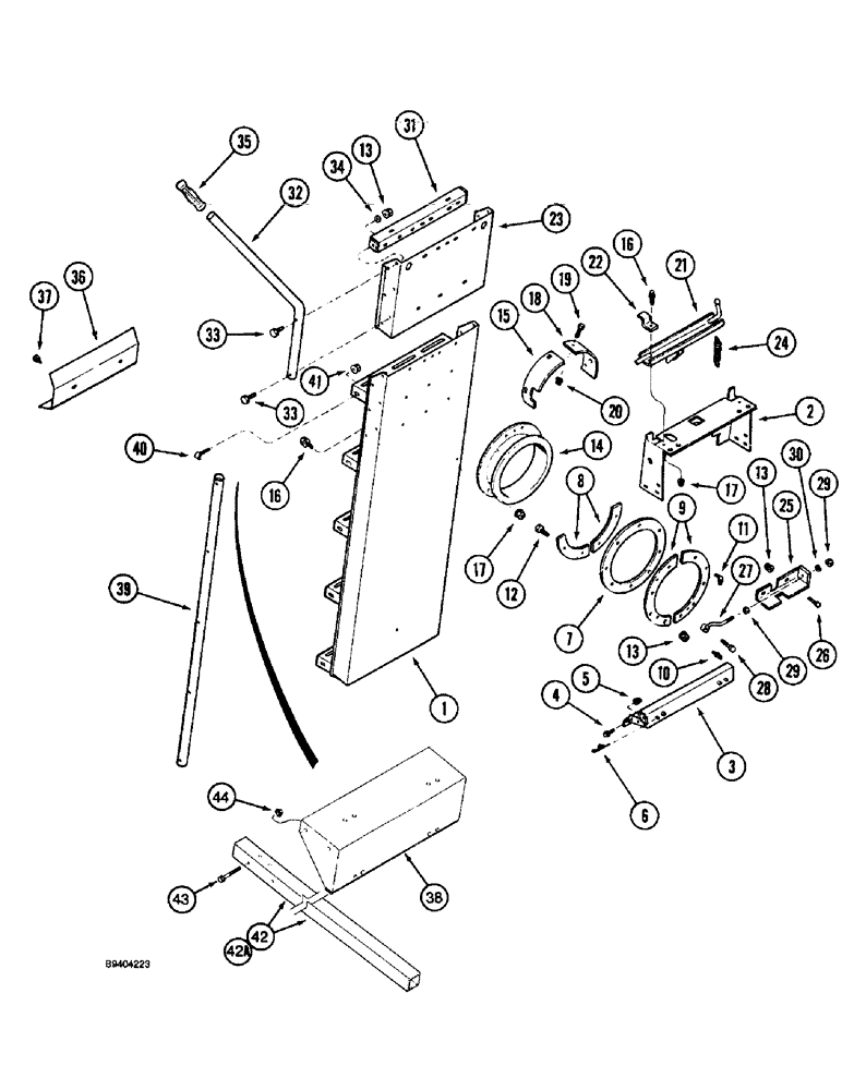 Схема запчастей Case IH 2055 - (9F-25A) - PIVOTING LADDER (12) - CHASSIS