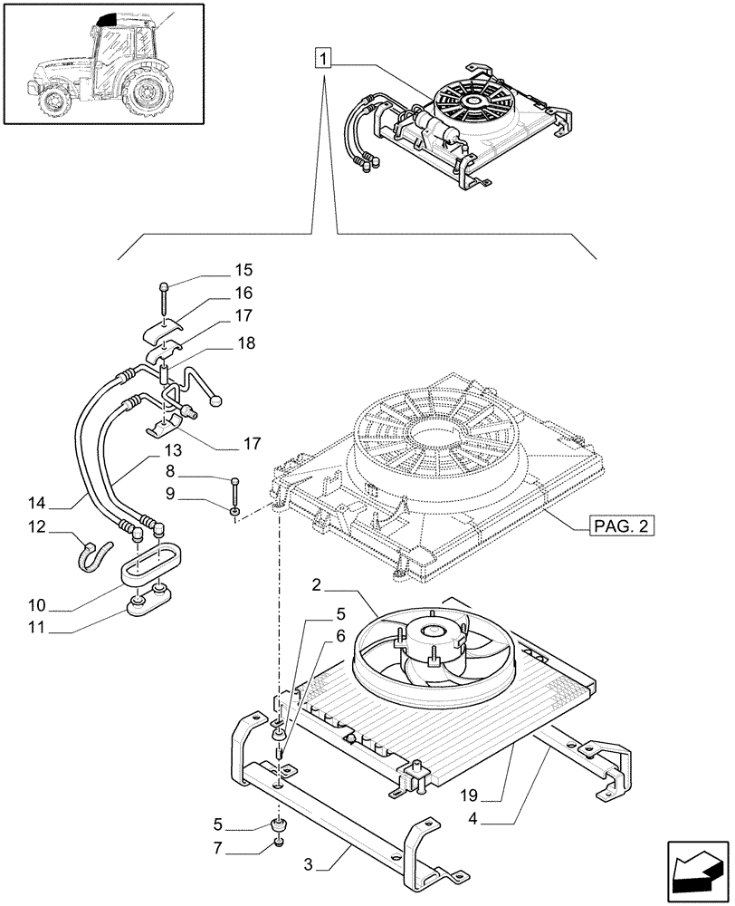 Схема запчастей Case IH JX1070N - (1.92.94/01B[01]) - (VAR.608) AIR CONDITIONING/CONDITIONER - BREAKDOWN (10) - OPERATORS PLATFORM/CAB