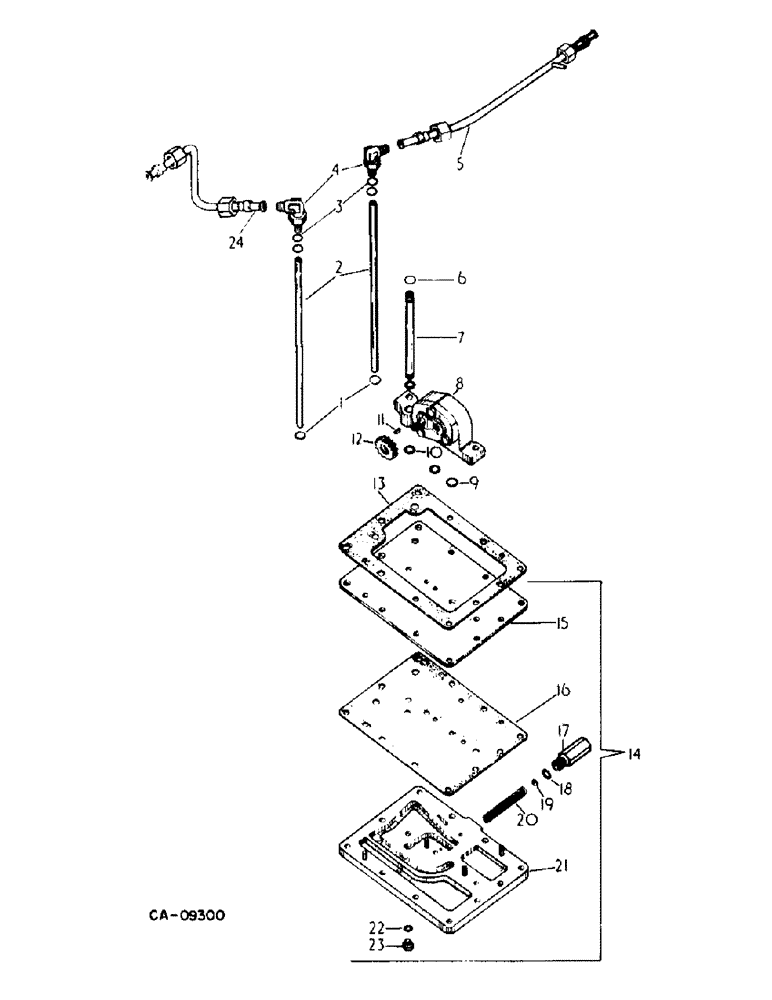 Схема запчастей Case IH 484 - (10-24) - HYDRAULICS, HYDRAULIC PUMP AND CONNECTIONS, TRACTORS WITH FORWARD AND REVERSE (07) - HYDRAULICS