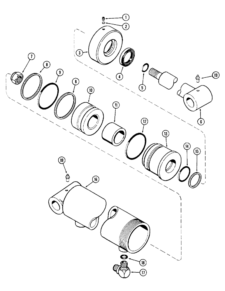 Схема запчастей Case IH 60 - (32) - T53550 LIFT CYLINDER, PRIOR TO SERIAL NUMBER 124853 (35) - HYDRAULIC SYSTEMS