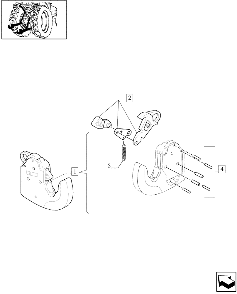 Схема запчастей Case IH JX1075C - (1.89.6/02B) - (VAR.922) I"C.B.M." QUICK COUPLING FOR LIFT ARMS - PARTS. (09) - IMPLEMENT LIFT