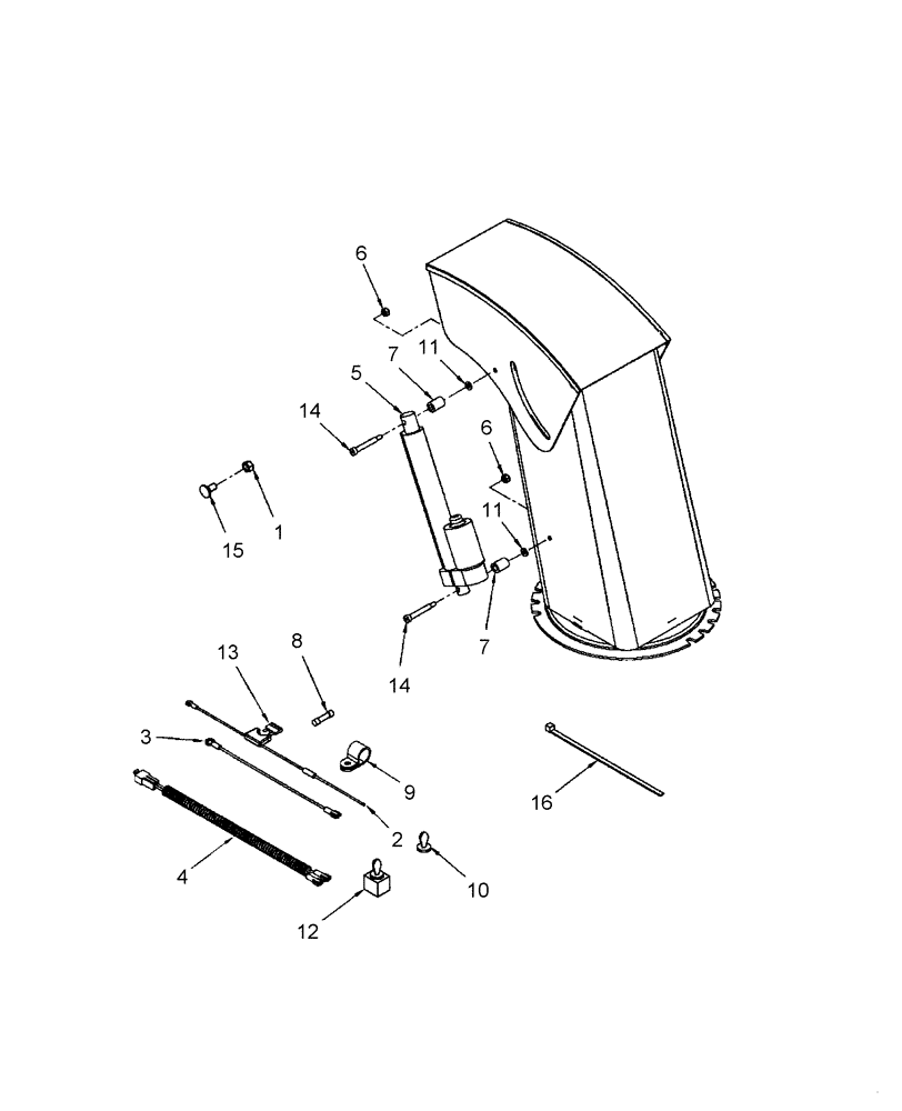 Схема запчастей Case IH BSX150 - (103) - ELECTRIC CHUTE DEFLECTOR - 716103006 