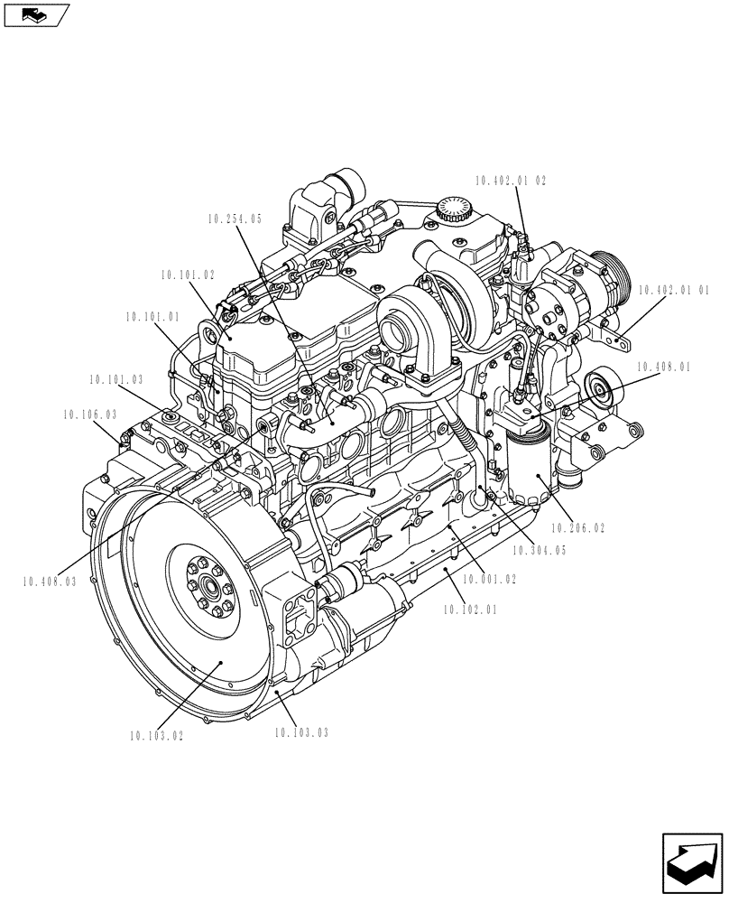 Схема запчастей Case IH P215 - (10.000.01[02]) - ENGINE (504355721) (10) - ENGINE