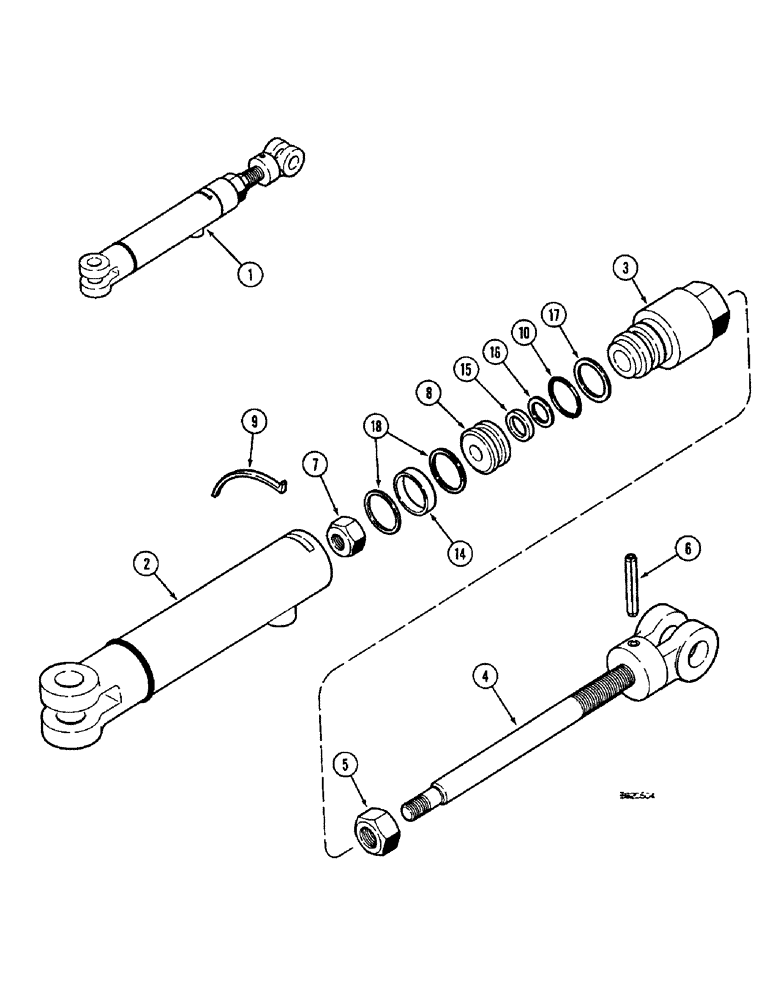 Схема запчастей Case IH 1800 - (8-56) - FAN ENGAGEMENT CYLINDER, USED WITH 8 INCH DIAMETER IDLER PULLEY (07) - HYDRAULICS