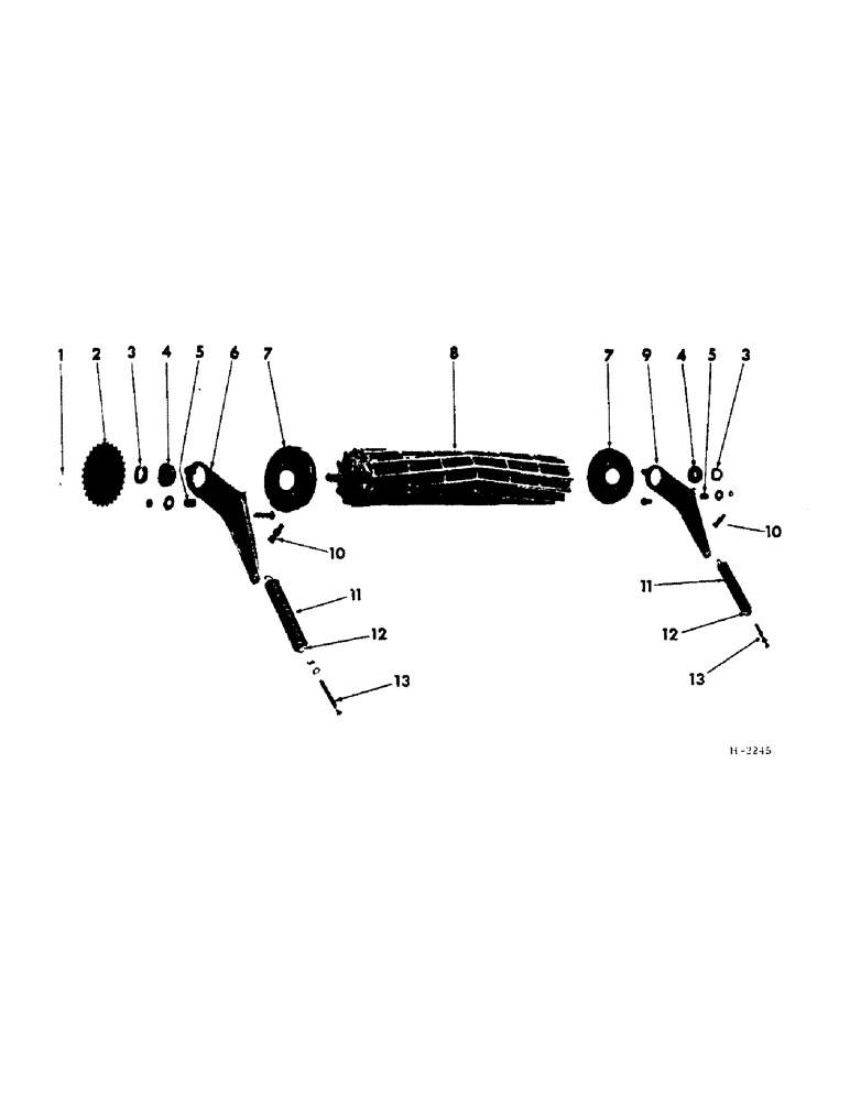 Схема запчастей Case IH 201 - (F-002) - HAY CONDITIONER, UPPER HAY CONDITIONER STEEL ROLL ASSEMBLY, PRIOR TO SERIAL NUMBER H-5074 (58) - ATTACHMENTS/HEADERS