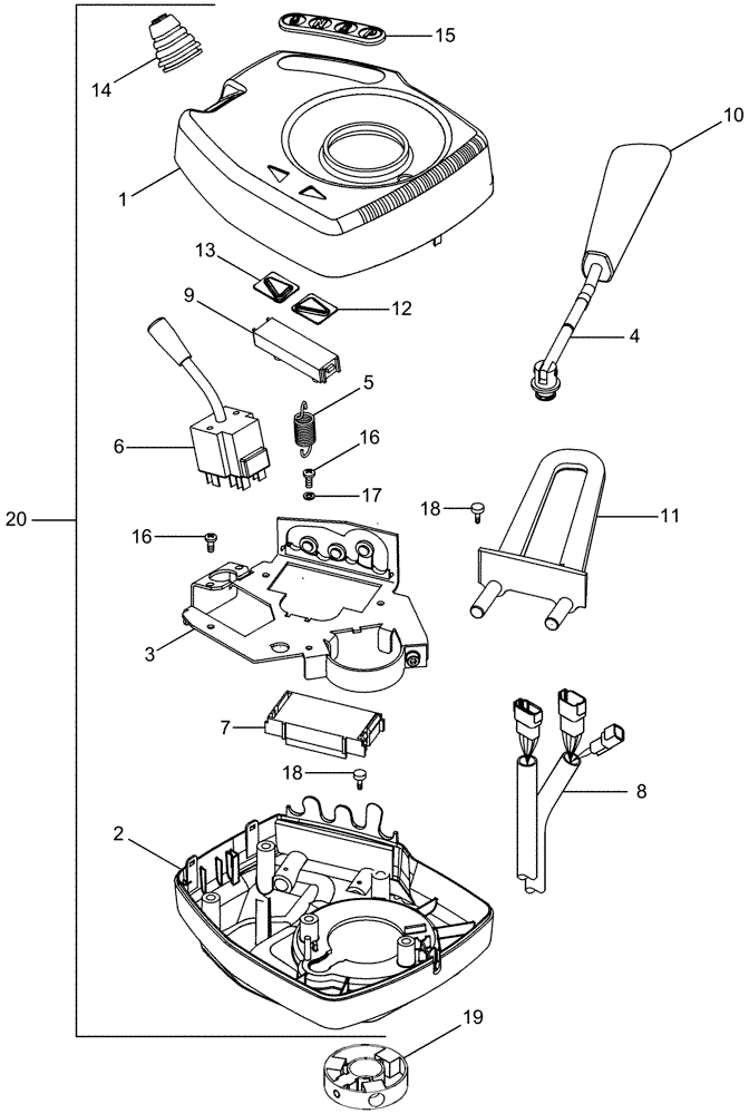 Схема запчастей Case IH MAGNUM 305 - (06-29) - LEVER ASSEMBLY - TRANSMISSION CONTROL (06) - POWER TRAIN