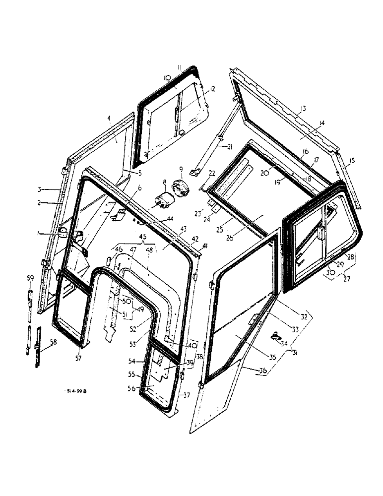 Схема запчастей Case IH 2500 - (13-016) - SAFETY CAB, 574 UP TO S/N 10276, 2500 UP TO S/N 0601 (05) - SUPERSTRUCTURE