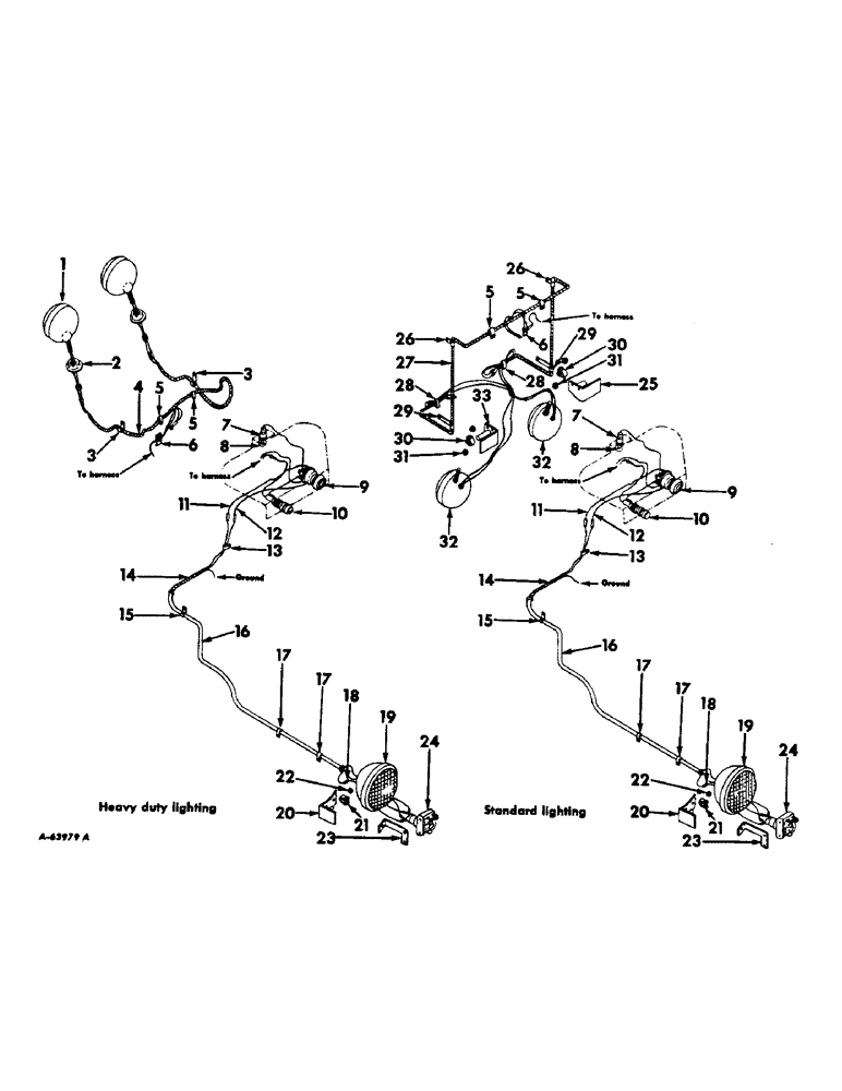 Схема запчастей Case IH 340 - (105) - ELECTRICAL SYSTEM, ELECTRIC LIGHTING, INTERNATIONAL 340 SERIES GROVE TRACTORS (06) - ELECTRICAL SYSTEMS