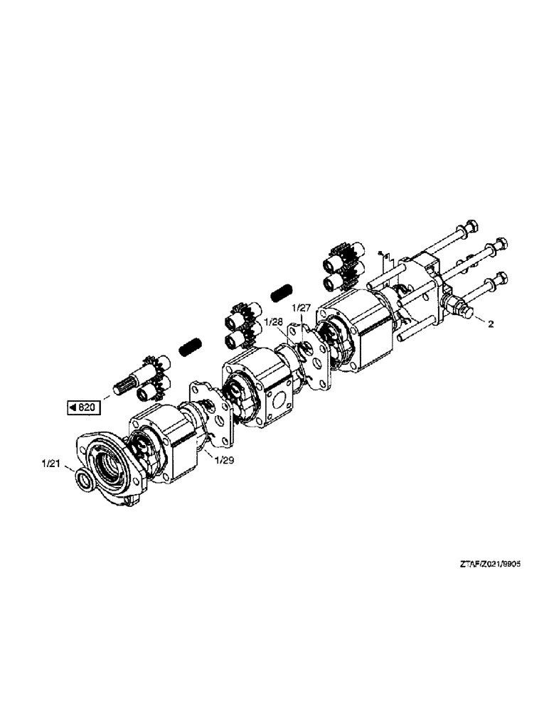 Схема запчастей Case IH 8790 - (244) - GEAR PUMP (35) - HYDRAULIC SYSTEMS