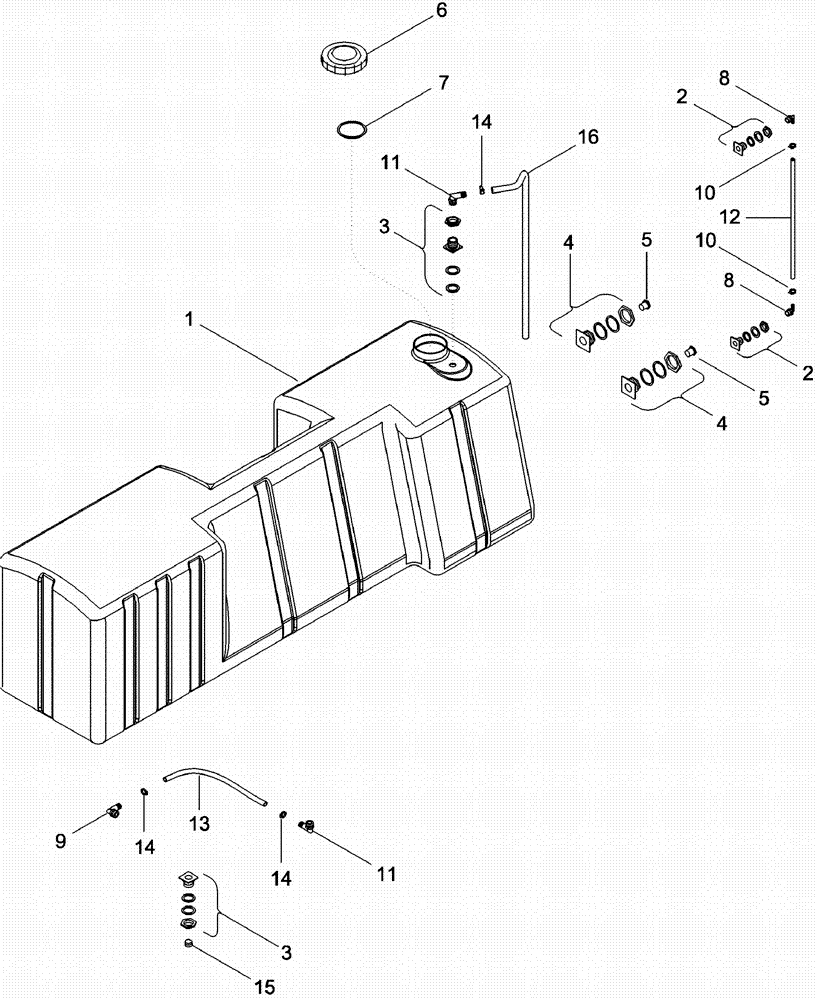 Схема запчастей Case IH 620 - (09B-01) - WATER TANK (14) - WATER SYSTEM