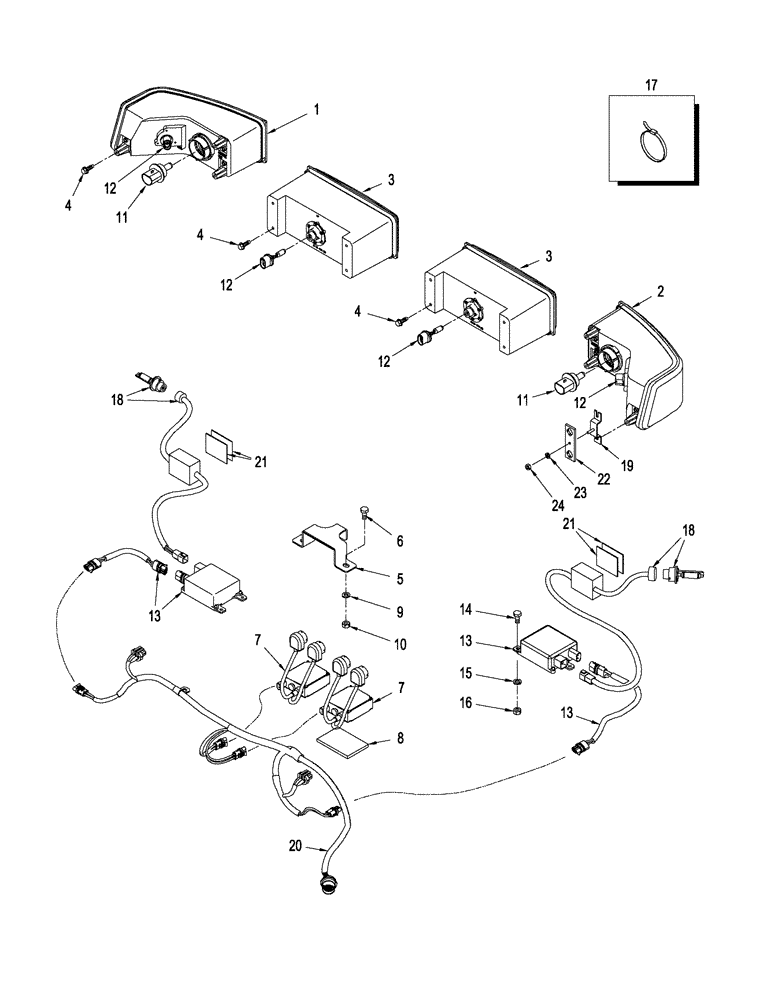 Схема запчастей Case IH STX330 - (04-26[01]) - LAMPS - REAR FRAME AND FIELD, EUROPE (04) - ELECTRICAL SYSTEMS