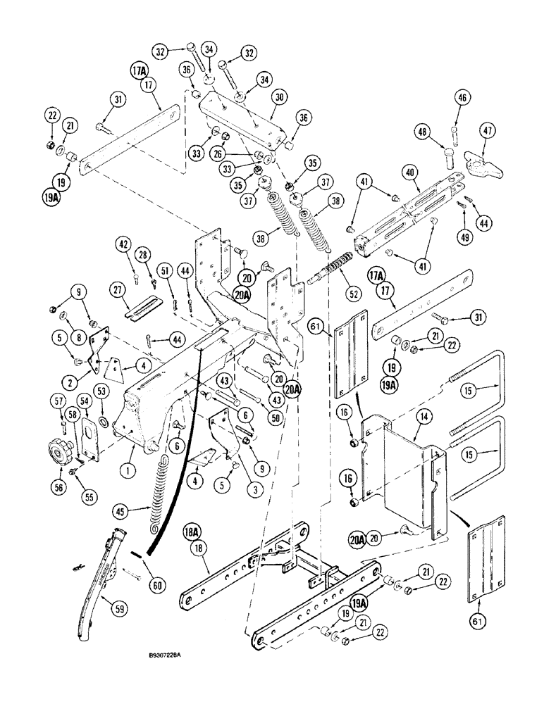 Схема запчастей Case IH 5400 - (9-30) - ROW UNIT FRAME - WITHOUT QUICK ADJUST (09) - CHASSIS