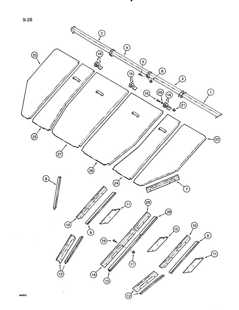 Схема запчастей Case IH 8500 - (9-028) - HOPPER PANELS, ALL FERTILIZER (09) - CHASSIS/ATTACHMENTS