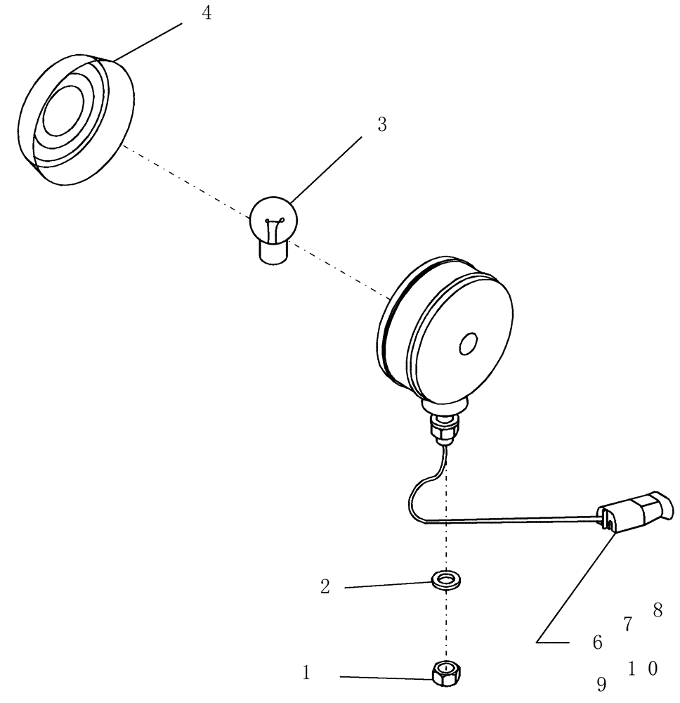 Схема запчастей Case IH 400 - (55.408.01) - WARNING LIGHT ASSEMBLY 87564157 (55) - ELECTRICAL SYSTEMS