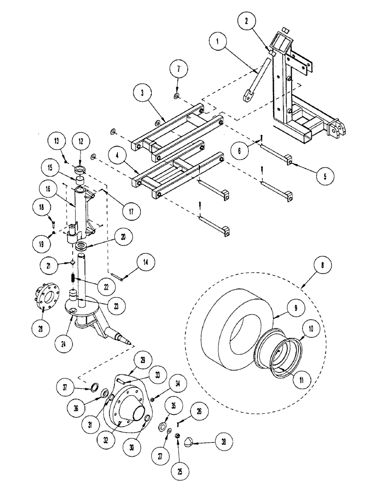 Схема запчастей Case IH CONCORD - (B28) - CASTER, HEAVY DUTY, MAIN FRAME OVER 44 