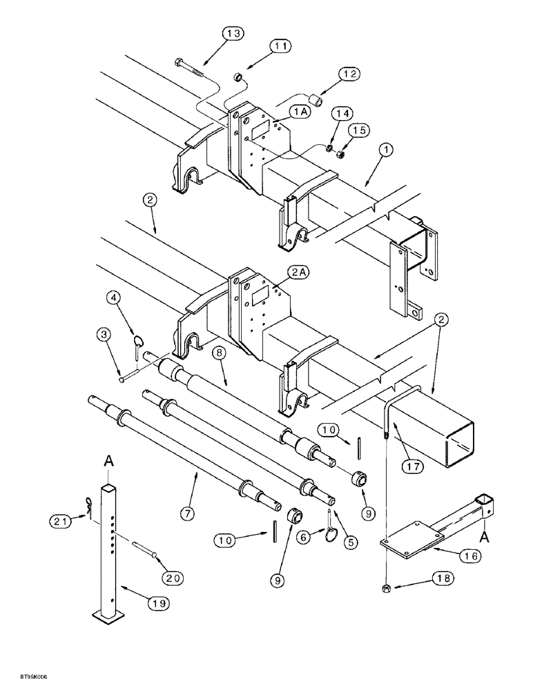 Схема запчастей Case IH 955 - (9A-02) - MAIN FRAME, 8 ROW NARROW & 8 ROW WIDE, 6 ROW NARROW & 6 ROW WIDE PLANTERS BUILT PRIOR TO 1997 (09) - CHASSIS/ATTACHMENTS