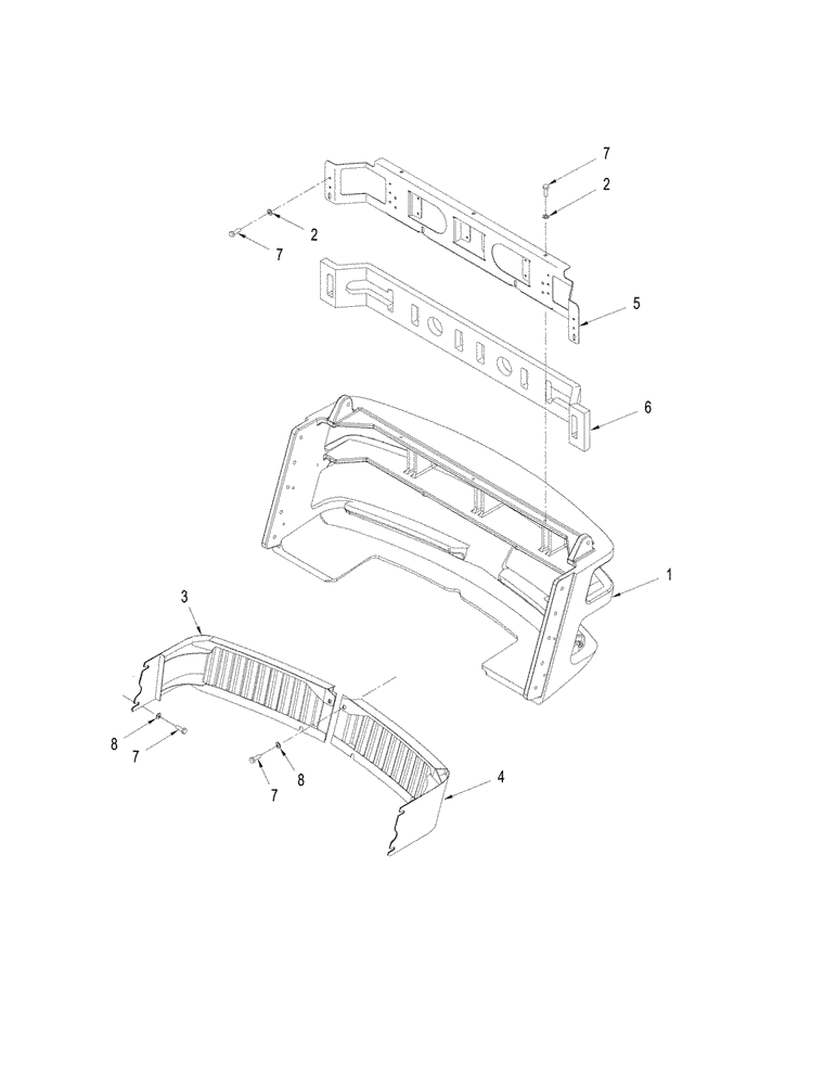 Схема запчастей Case IH STX480 - (09-38) - BUMPER, STX & STEIGER 480 / 530 (09) - CHASSIS