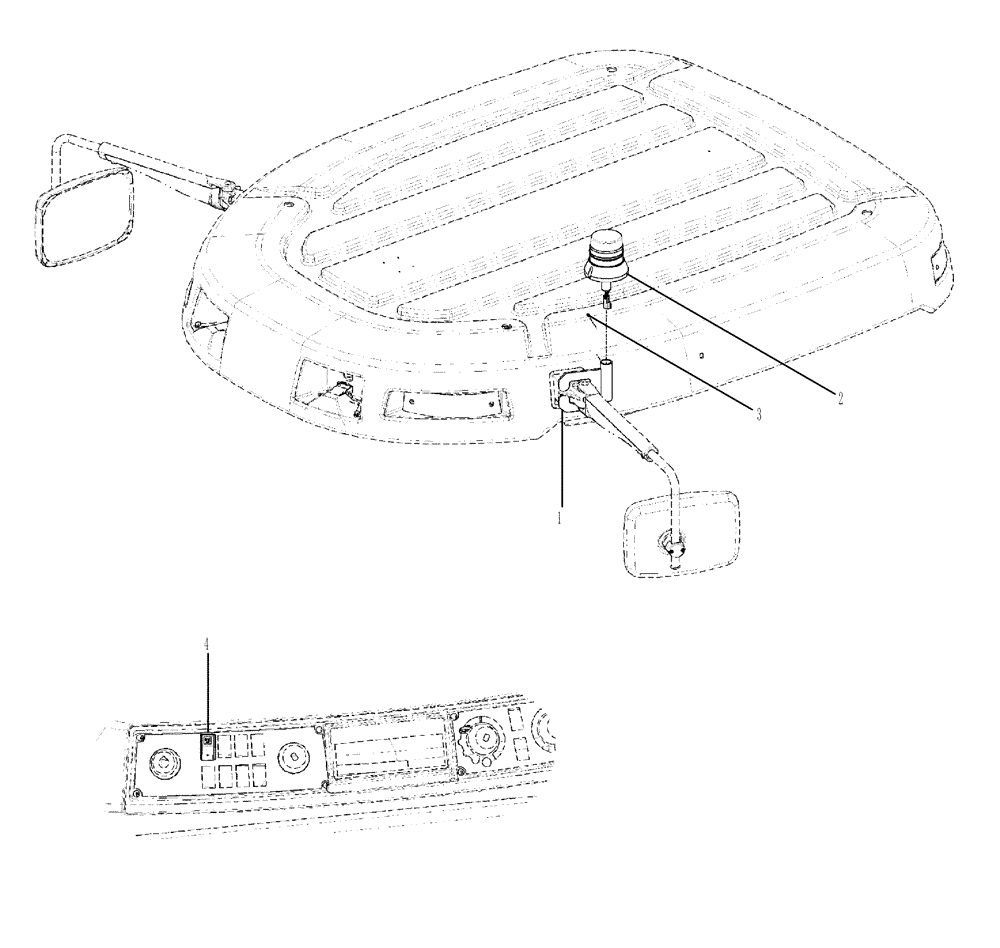 Схема запчастей Case IH TITAN 4020 - (08-016) - BEACON LIGHT, SINGLE (10) - CAB