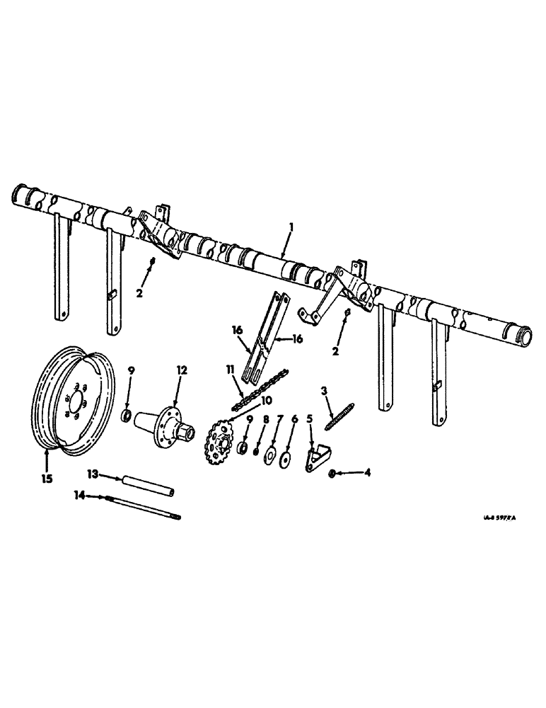 Схема запчастей Case IH 66-SERIES - (U-18) - FRAME AND WHEEL, FOR 6-ROW PLANTERS, 36 AND 38 IN. ROW SPACING 