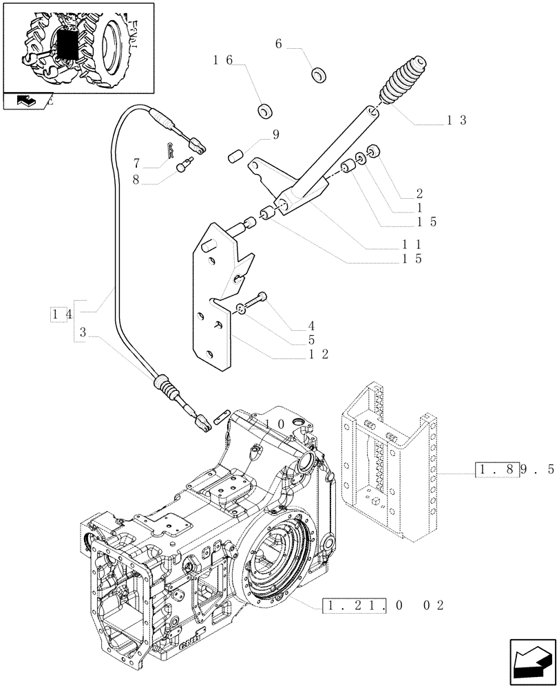 Схема запчастей Case IH PUMA 140 - (1.89.5/06) - AUTOMATIC PICK UP HITCH WITH HYDR. PUSH BACK, WITH SWINGING DRAWBAR - CONTROL LEVER (VAR.331945) (09) - IMPLEMENT LIFT