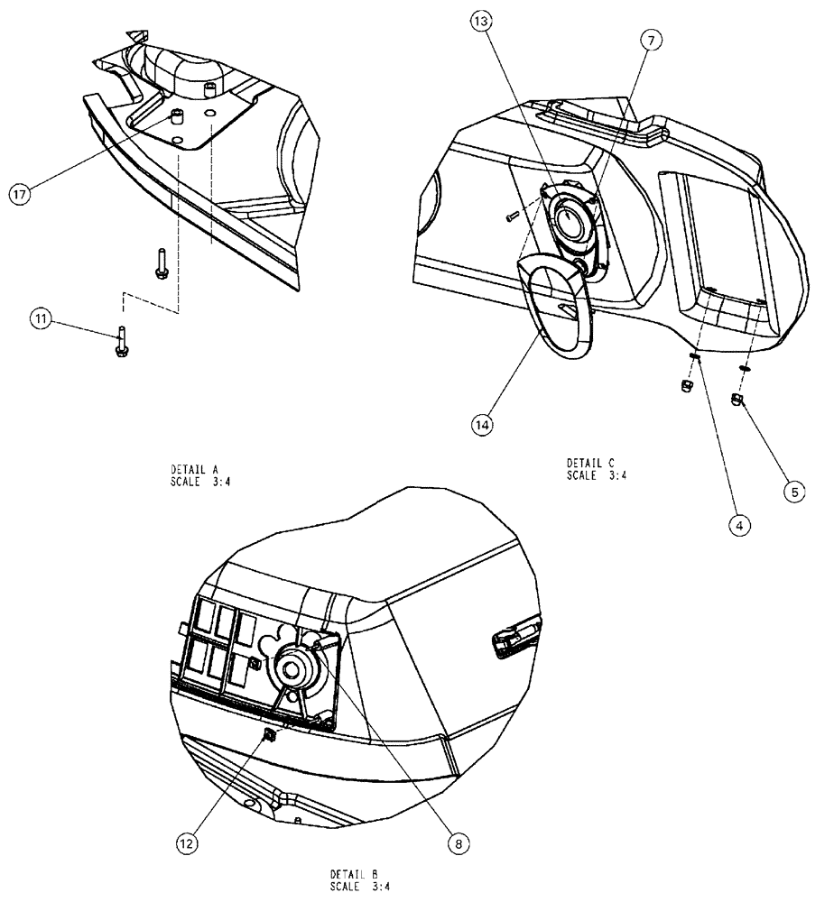 Схема запчастей Case IH SPX4410 - (01-001[02]) - CONSOLE ASSEMBLY, OVERHEAD Cab Interior