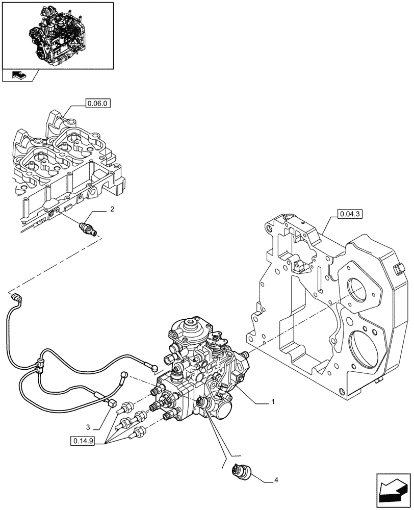 Схема запчастей Case IH FARMALL 85C - (0.14.0[01]) - INJECTION PUMP (01) - ENGINE