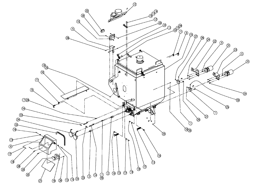 Схема запчастей Case IH FLX810 - (02-007) - PARTS GROUP, TRIPLE BIN, LH, 37 CU. FT Bin Group