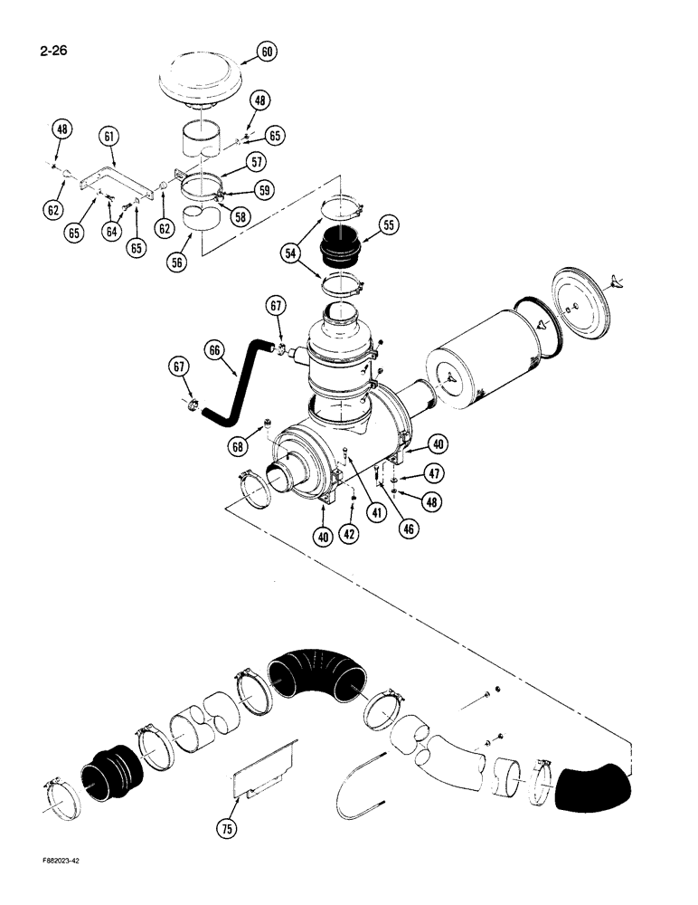 Схема запчастей Case IH 9180 - (2-26) - AIR INDUCTION SYSTEM, [CONT] (02) - ENGINE