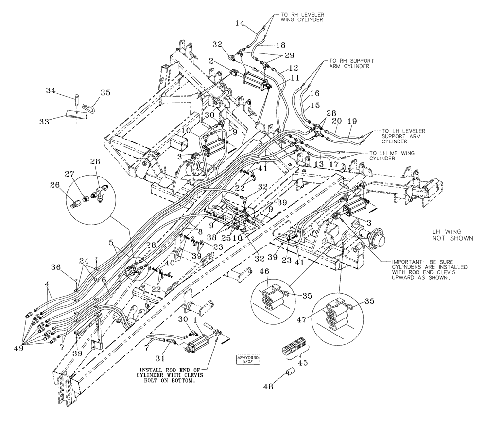 Схема запчастей Case IH 9300 - (35.100.01) - MAIN FRAME HYDRAULICS (08) - HYDRAULICS