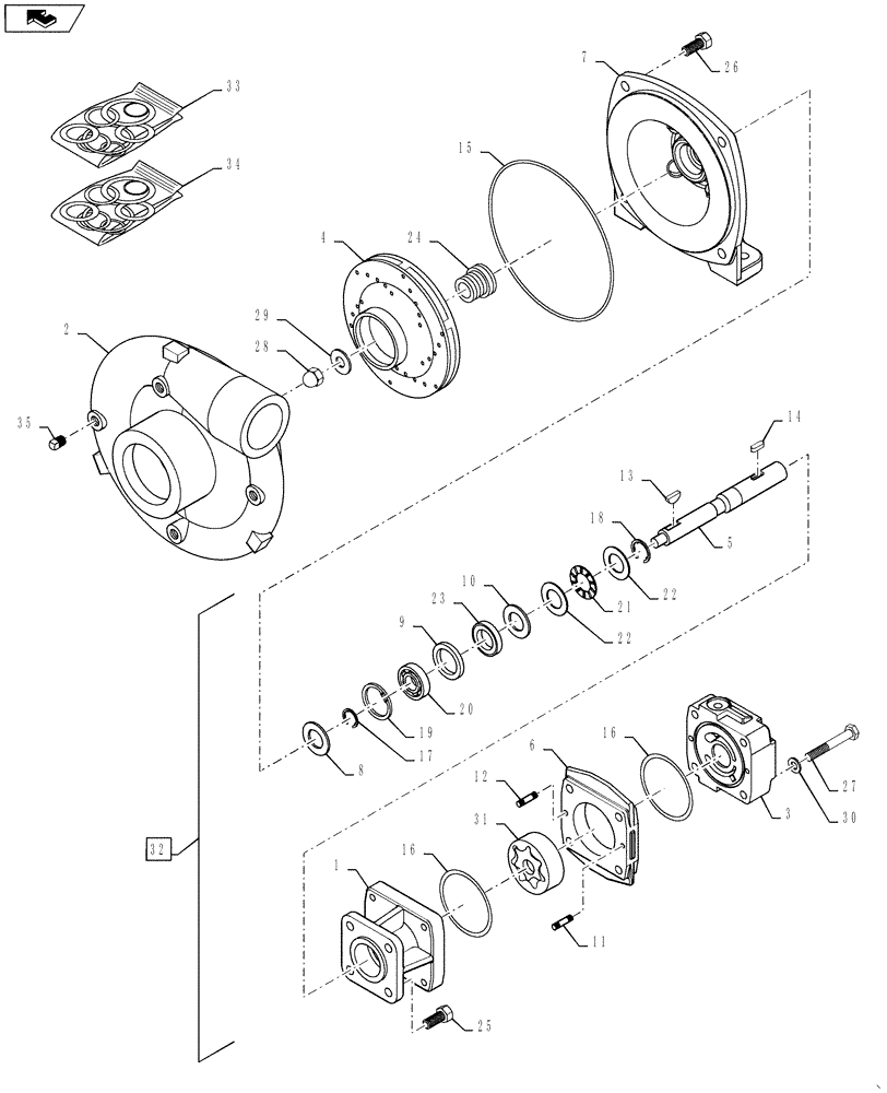 Схема запчастей Case IH 4420 - (09-080) - PUMP, HYPRO, STANDARD FLOW Liquid Plumbing